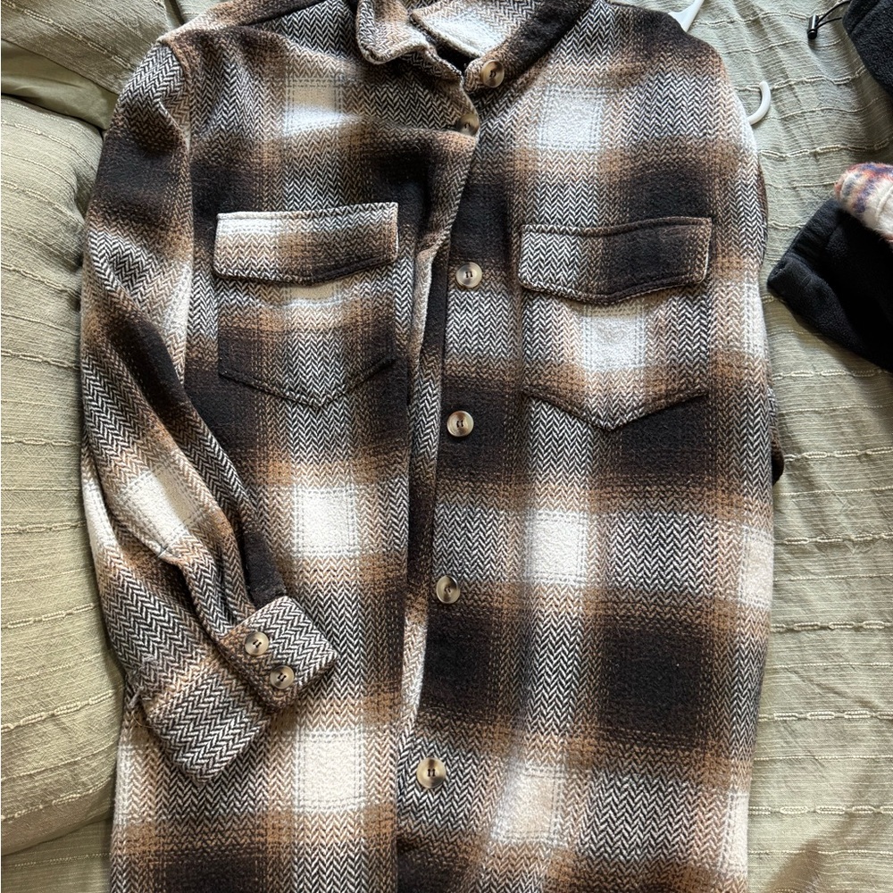 Sweet Love Brown and Cream Herringbone Jacket